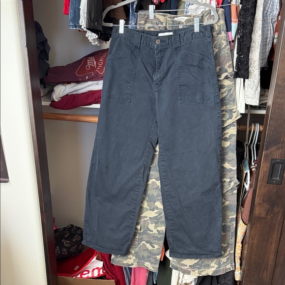 Moussy Navy subtle Barrel Pants - Picture 1 of 3